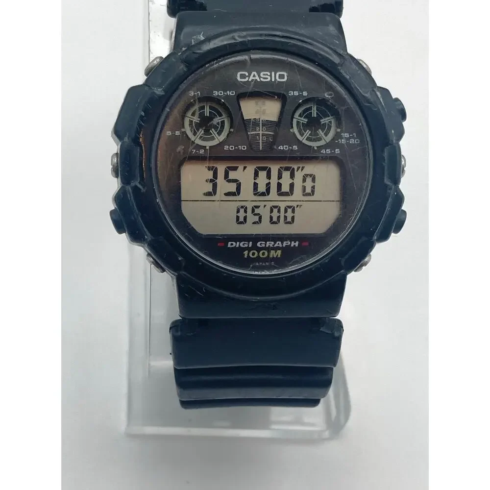 VTG Rare Casio Digi Graph Display DGW-30 Digital Men's Sport Watch WR Chrono